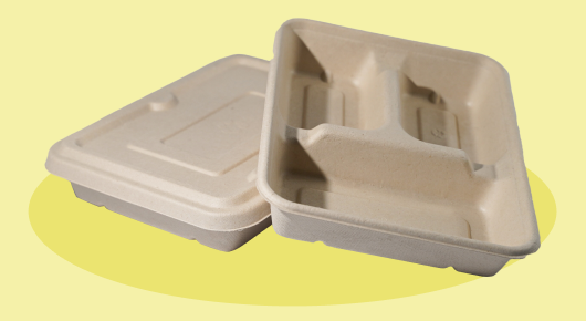 3-Compartment <br/> Sugarcane Lunch Box