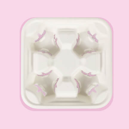 4-Compartment Sugarcane Cup Tray