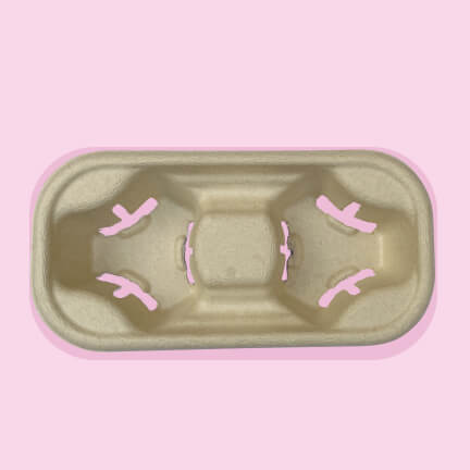 2-Compartment Sugarcane Cup Tray