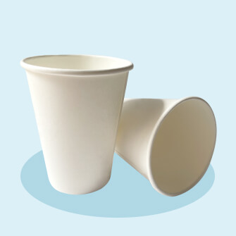 Water-coated Paper Cups and Sugarcane Lids 12 oz - 350 mL