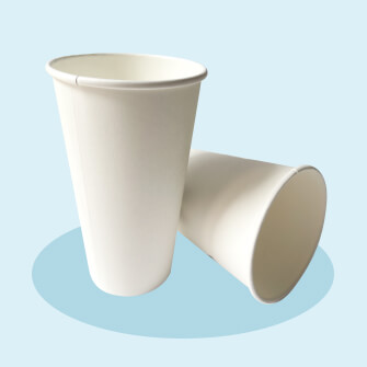 Water-coated Paper Cups and Sugarcane Lids 16 oz - 450 mL