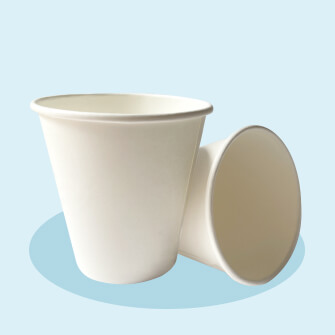Water-coated Paper Cups and Sugarcane Lids 8 oz - 240 mL